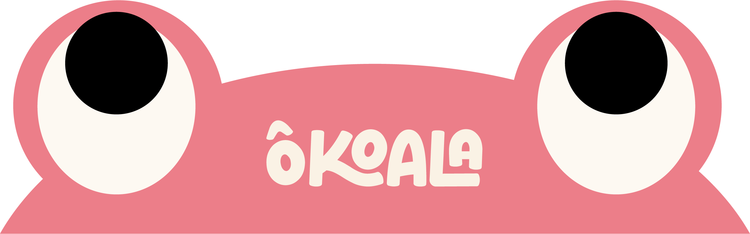 Vector image of a frog looking up with the ôkoala logo